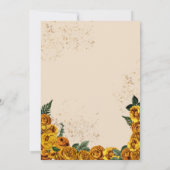 Geel Floral Roos & Gold Elegant Quinceañera Kaart (Achterkant)