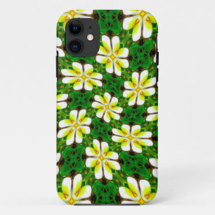 geel Frangipani-patroon iPhone 11 Hoesje