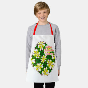 geel Frangipani-patroon Schort