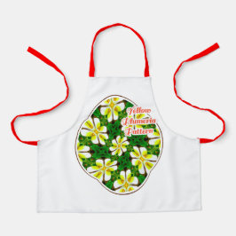 geel Frangipani-patroon Schort