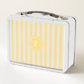Geel Frans strand Stripe gepersonaliseerd monogram (Achterkant)
