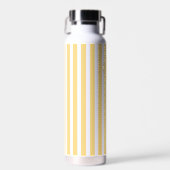 Geel Frans strand Stripe gepersonaliseerd monogram Waterfles (Voorkant)