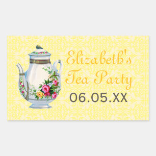 Geel  Frans Tea Party Favor Stickers