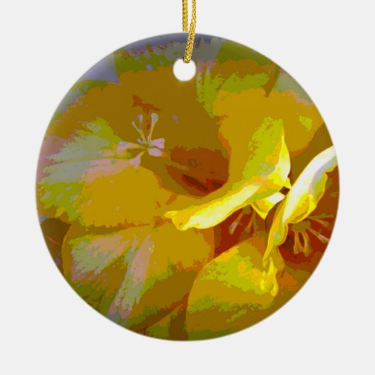 Geel Freesia Digital Manipulation Ornament (Voorkant)