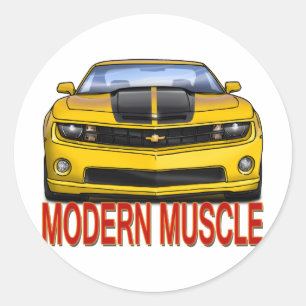 GEEL_FRONT_CAMARO.png Ronde Sticker