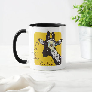 Geel Funky Grappige Paisley Giraffe Koffie Mok