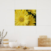 Geel Gebera Daisies Poster (Keuken)