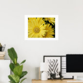 Geel Gebera Daisies Poster (Thuiskantoor)