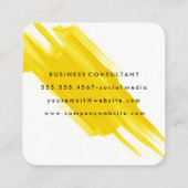 Geel geborsteld vierkante visitekaartje (Achterkant)