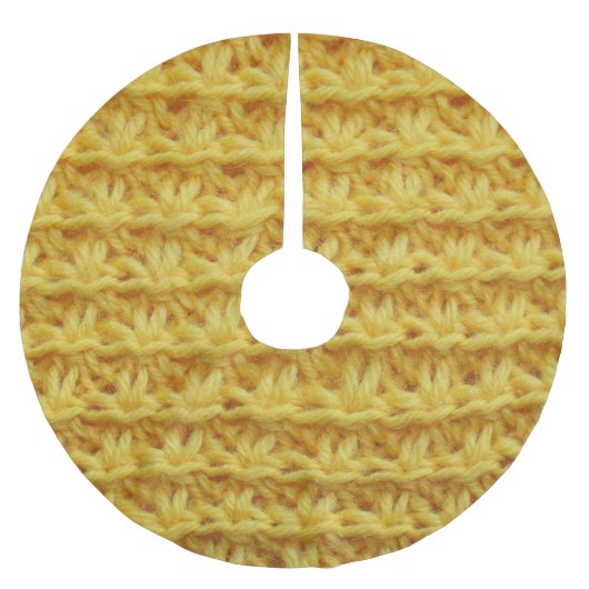 Geel gebreide stof: gestreepte textuur. kerstboom rok (Voorkant)