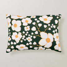 Geel Gecentreerde Witte Bloemen & Groene Achtergro