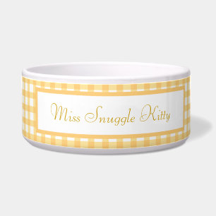 Geel gecontroleerd patroon voerbakje