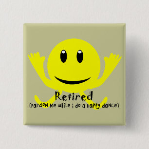 "GEEL GEEL GEMOTIVEERD" VIERKANTE BUTTON 5,1 CM
