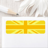 Geel Geel Union Jack Britse Vlag Achtergrond Etiket (Insitu)