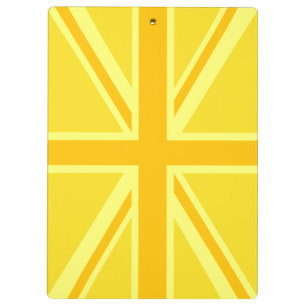 Geel Geel Union Jack Britse Vlag Achtergrond Klembord