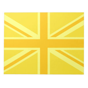Geel Geel Union Jack Britse Vlag Achtergrond Notitieblok
