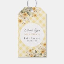 Geel Gekke Gans Baby shower Dank u