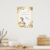 Geel Gekke Gans Baby shower Welkomstbord Poster (Keuken)
