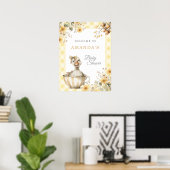 Geel Gekke Gans Baby shower Welkomstbord Poster (Thuiskantoor)