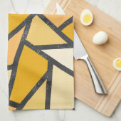 Geel gekleurd glazen patroon theedoek (Quarter Fold)