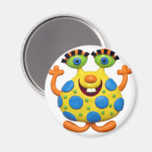 Geel gekleurd monster magneet (Voorkant / Achterkant)