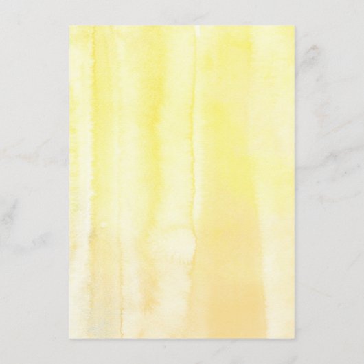 Geel gekleurde bloemen bruiloft informatie informatiekaartje (Achterkant)