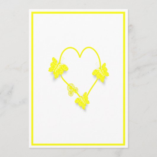 Geel Gekleurde Vlinders Hart Ontwerp Wedding Programma (Achterkant)