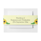 Geel gekleurde zonnebloem ontwerp bruiloft uitnodigingen wikkel (Voorkant Voorbeeld)