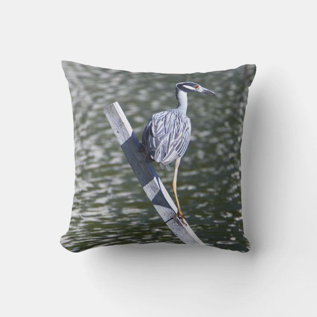 Geel gekroond Night Heron Kussen (Voorkant)