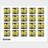 Geel gekruid Iris Irises Flowers floral Vierkante Sticker (Vel)