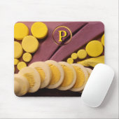 Geel gelookt Afbeelding met gespleten hardgekookte Muismat (Met muis)