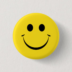 Geel Gelukkig Gezicht Verjaardag Leuk Ronde Button 3,2 Cm