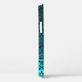 GEEL GEMSTONE MON Blauwgroen Aqua Blue Damask Case-Mate iPhone Case (Achterkant / Rechts)