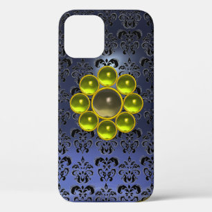 GEEL GEMSTONE MON Blue Black Damask iPhone 12 Hoesje