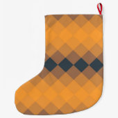 Geel, geometrisch, levendig, abstract trendpatroon grote kerstsok (Achterkant)