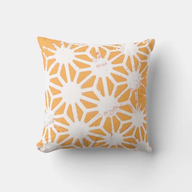 Geel geometrisch patroon kussen (Voorkant)