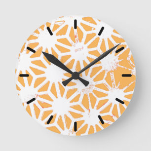 Geel geometrisch patroon ronde klok
