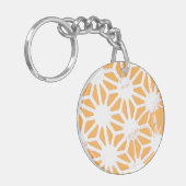 Geel geometrisch patroon sleutelhanger (Voorkant Links)