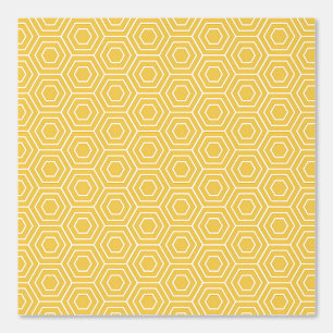 Geel geometrisch zeshoekig patroon ontwerp behang