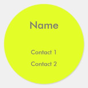 geel - gepersonaliseerd met fluorescentie  ronde sticker