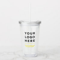 Geel Gepersonaliseerde Duidelijke Tumbler met Stro