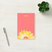 Geel Gerbera Daisy op koraal Post-it® Notes (Kantoor)