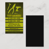 Geel gereedschap grunge aangepaste visitekaartjes (Voorkant / Achterkant)