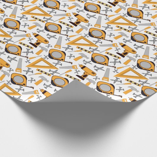 Geel gereedschap inpakpapier (Hoek)