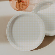 Geel geruit baby shower feestje