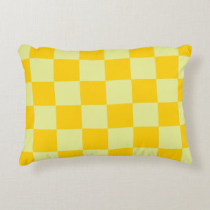 Geel geruit gingham patroon accent kussen