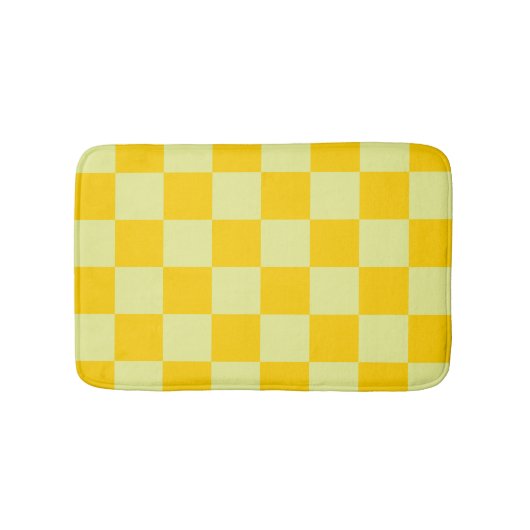 Geel geruit gingham patroon badmat (Voorkant)