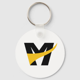 Geel gestileerde vet geometrische letter M foto Sleutelhanger