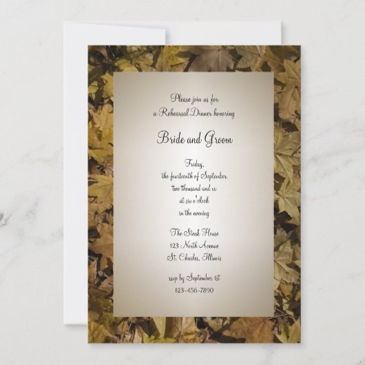 Geel Gestorven lederen bruiloft-repetitie Kaart (Voorkant)