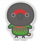 Geel gestreepte lory sticker (Voorkant)